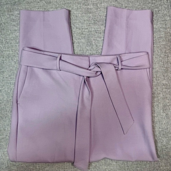 LOFT Marisa Slim Tie Waist Ankle Pant Dress Pants Lavender Purple Size 12 - Picture 10 of 12